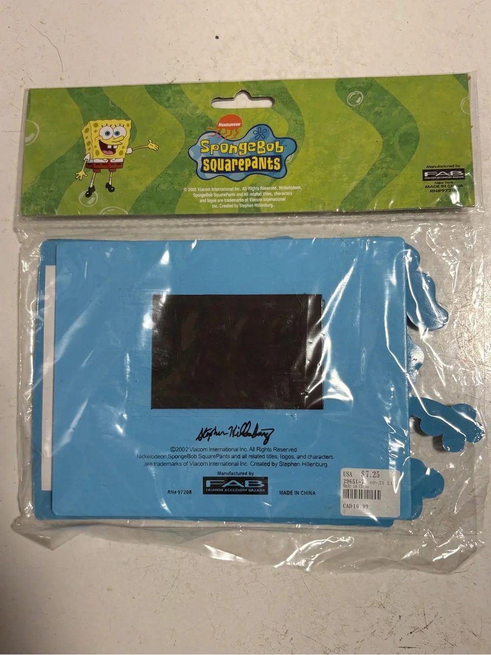 Vintage 2002 SpongeBob Squarepants Let's Go Jelly Fishin' Magnetic Frame NEW